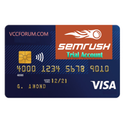 Semrush 30 Days Trial Account - VCC Virtual Credit Card